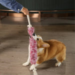New Pet Toys New Design Chew Rope Crinkle Fluff Tail Plush Dog Toy - GreenFur