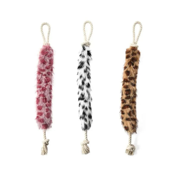 New Pet Toys New Design Chew Rope Crinkle Fluff Tail Plush Dog Toy - GreenFur