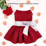 New Pet Wedding Gown Princess Dress with Bow for Dog - GreenFur