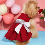 New Pet Wedding Gown Princess Dress with Bow for Dog - GreenFur
