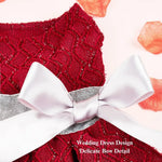 New Pet Wedding Gown Princess Dress with Bow for Dog - GreenFur