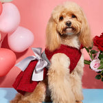 New Pet Wedding Gown Princess Dress with Bow for Dog - GreenFur