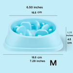 Non Slip Bottom Plastic PP Material Pet Cat Dog Slow Feeder Bowl - GreenFur