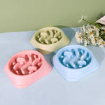 Non Slip Bottom Plastic PP Material Pet Cat Dog Slow Feeder Bowl - GreenFur