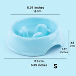Non Slip Bottom PP Material Pet Cat Dog Slow Feeder Bowl - GreenFur