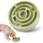 Non - slip Round Puzzle Pet Bowls Pet Slow Feeding Bowl - GreenFur