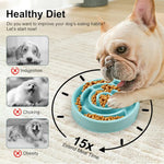 Non - slip Round Puzzle Pet Bowls Pet Slow Feeding Bowl - GreenFur