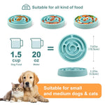 Non - slip Round Puzzle Pet Bowls Pet Slow Feeding Bowl - GreenFur