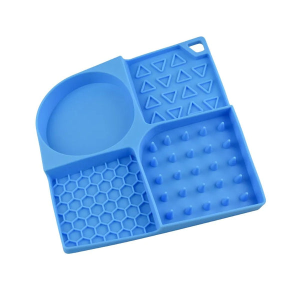 Non - Slip Slow Feed Design Silicone Pet Lick Mat with Suction Base - GreenFur