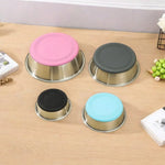 Nonslip Silicone Base Stainless Steel Dog Bowls - GreenFur