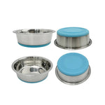 Nonslip Silicone Base Stainless Steel Dog Bowls - GreenFur