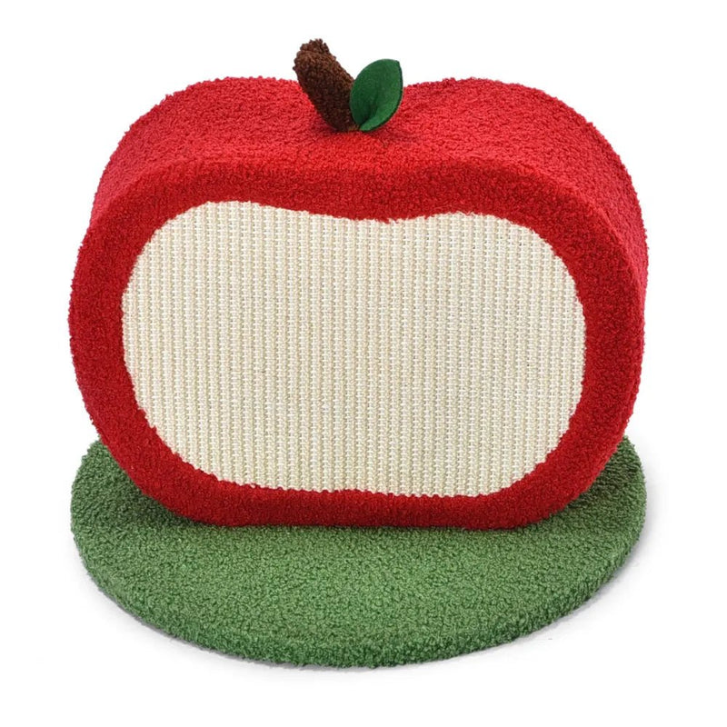 Novel Apple - Style Teddy Fleece Cat Scratcher with Itching Brush - GreenFur
