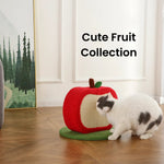 Novel Apple - Style Teddy Fleece Cat Scratcher with Itching Brush - GreenFur