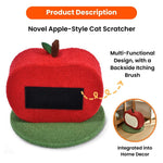 Novel Apple - Style Teddy Fleece Cat Scratcher with Itching Brush - GreenFur