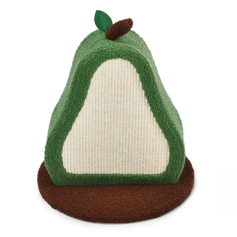 Novel Pear - Style Teddy Fleece Cat Scratcher with Itching Brush - GreenFur