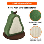 Novel Pear - Style Teddy Fleece Cat Scratcher with Itching Brush - GreenFur