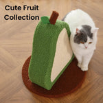 Novel Pear - Style Teddy Fleece Cat Scratcher with Itching Brush - GreenFur