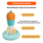 Novel Rocket - Style Dyed Jute Cat Scratcher with Soft Base - GreenFur