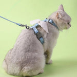 Nylon Durable Angel Wing Cat Harness and Leash Set - GreenFur