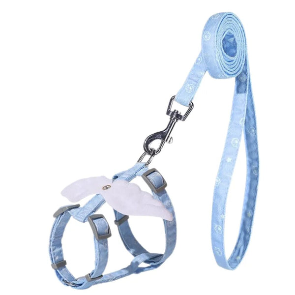 Nylon Durable Angel Wing Cat Harness and Leash Set - GreenFur