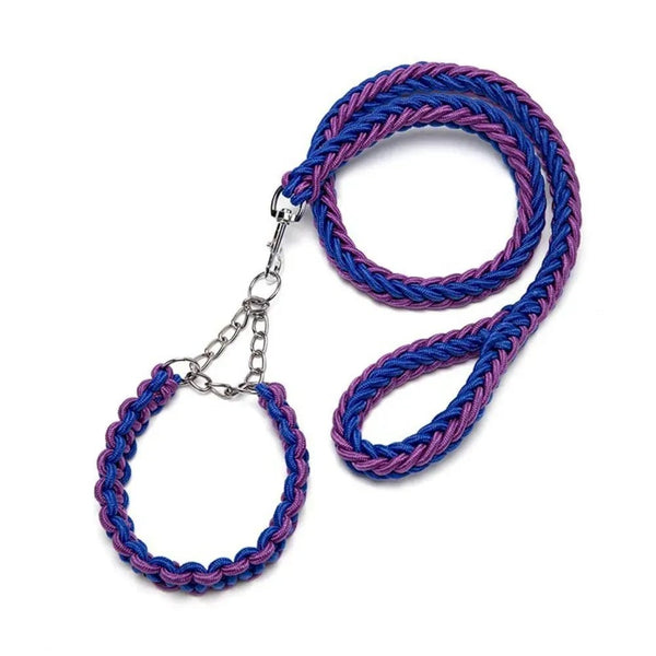 Nylon Eight - Strand Rope Braiding Anti - Shock Leash for Large Dogs - GreenFur