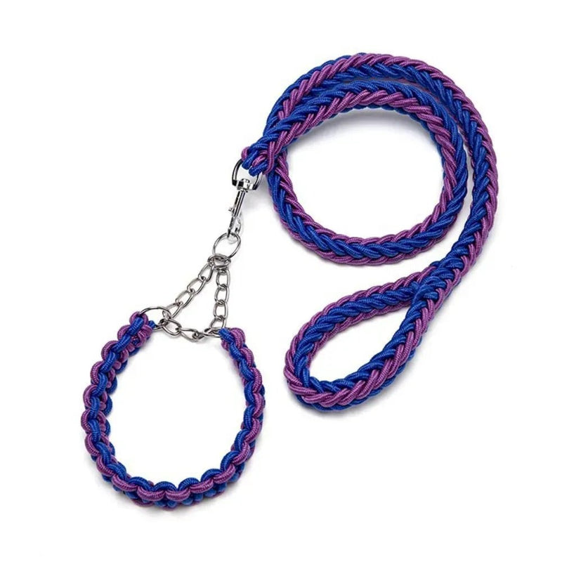 Nylon Eight - Strand Rope Braiding Anti - Shock Leash for Large Dogs - GreenFur