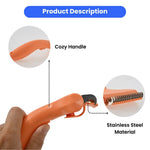 One - click Removal Pet Grooming Rake Ergonomic Design Cat Hair Removal Brush - GreenFur