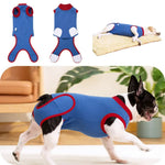 Open - Crotch Design High - Stretch Breathable Fabric Blue Dog Recovery Suit - GreenFur