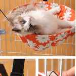 Orange Adjustable breathable Comfort Cage Hanging Pet Cat Hammock Bed - GreenFur