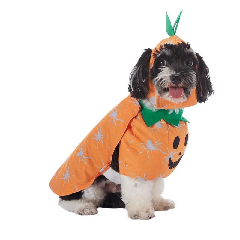 Orange Pumpkin Halloween Dog Costume Funny Pet Outfit - GreenFur