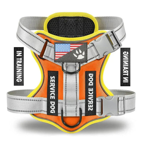 Orange Reflective Handle Dog Vest Harness - GreenFur
