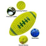 Orange Squeaky Latex Rugby Ball Dog Fetch Toy - GreenFur