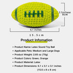 Orange Squeaky Latex Rugby Ball Dog Fetch Toy - GreenFur