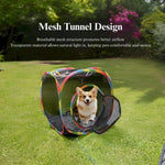 Outdoor Mesh Cat Tunnel Foldable Summer Pet Play Tent Enrichment Tube - GreenFur