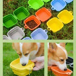 Outdoor Portable Silicone Collapsible Dual Pet Bowl Food and Water Bowls - GreenFur