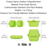 Outdoor Portable Silicone Collapsible Dual Pet Bowl Food and Water Bowls - GreenFur