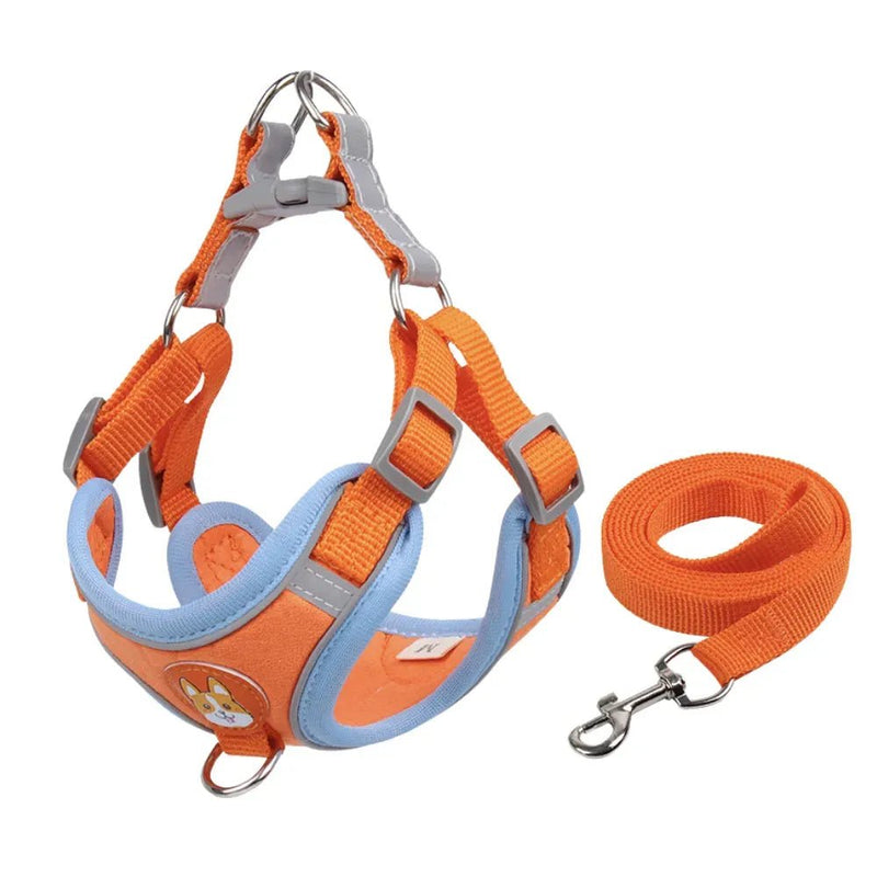 Outdoor Walking Adjustable Vest Dog Harness Leash Set - GreenFur