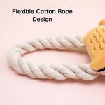 Owl Shaped Plush Cotton Rope Dog Toy with Squeaker - GreenFur