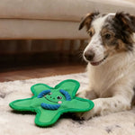 Oxford Fabric Dog Frisbee Toy with Squeaker Crinkle and Cotton Rope - GreenFur