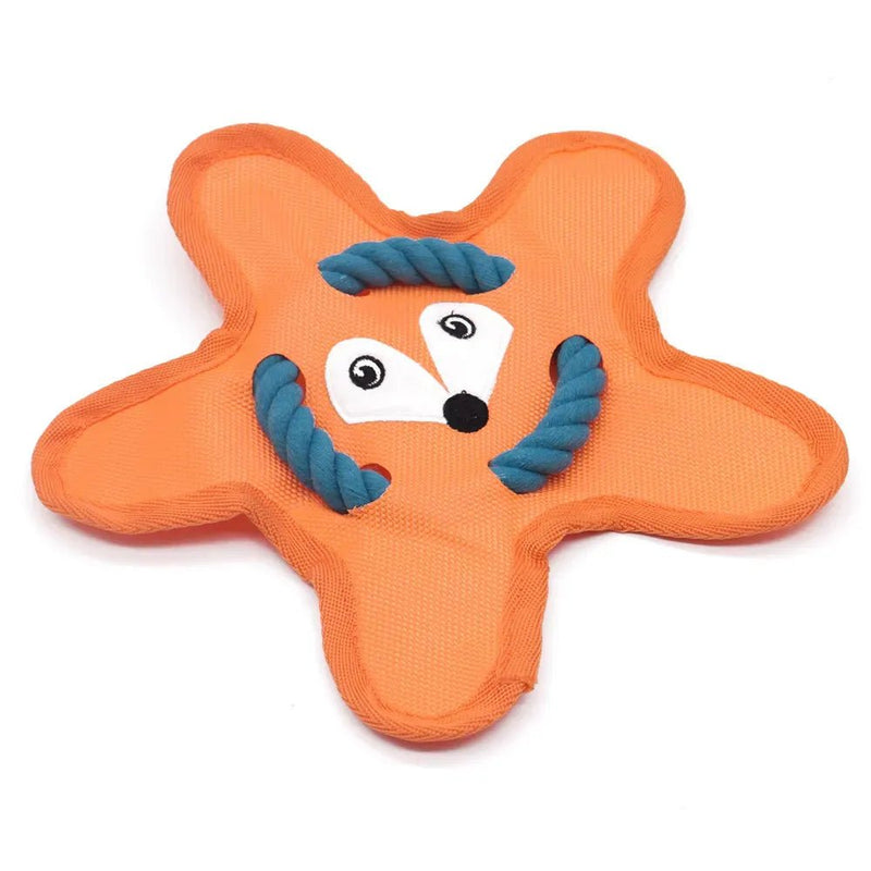 Oxford Fabric Dog Frisbee Toy with Squeaker Crinkle and Cotton Rope - GreenFur