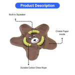 Oxford Fabric Dog Frisbee Toy with Squeaker Crinkle and Cotton Rope - GreenFur