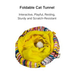 Oxford Fabric Rainbow Color Foldable Cat Crinkle Tunnel - GreenFur