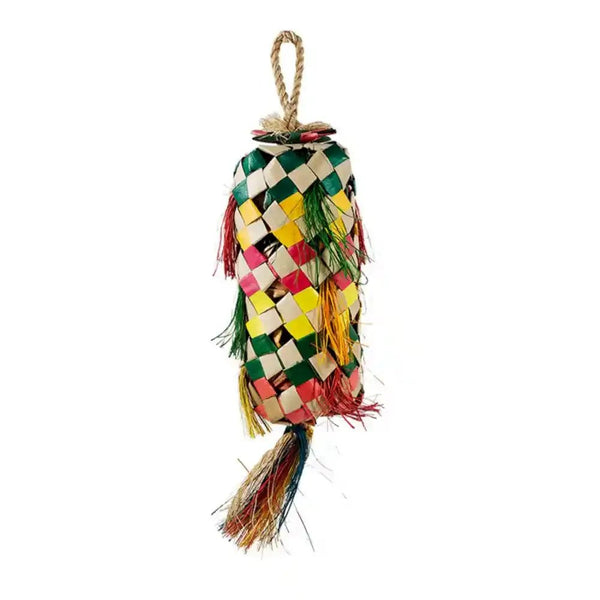 Palm Leaf Bird Toy Natural Colorful Parrot Toys - GreenFur