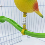 Parrot Bird Cage Toy Perch with Interactive Spring Toys for Budgerigars Cockatiels and Small Birds - GreenFur