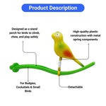 Parrot Bird Cage Toy Perch with Interactive Spring Toys for Budgerigars Cockatiels and Small Birds - GreenFur