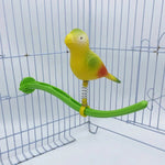 Parrot Bird Cage Toy Perch with Interactive Spring Toys for Budgerigars Cockatiels and Small Birds - GreenFur