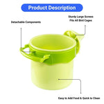 Parrot Bird Feeder Food Bowl Water Tray Fits All Bird Cages - GreenFur