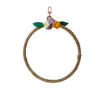 Parrot Bird Swing Ring Knitted Colorful Flower Hanging Toy - GreenFur