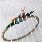 Parrot Bird Swing Ring Knitted Colorful Flower Hanging Toy - GreenFur