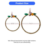 Parrot Bird Swing Ring Knitted Colorful Flower Hanging Toy - GreenFur